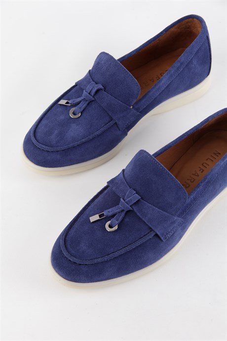 Lou Women's Nevy Blue Suede Casuel Shoes