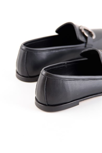 Chiara Siyah Hakiki Deri Kadın Casual Ayakkabı