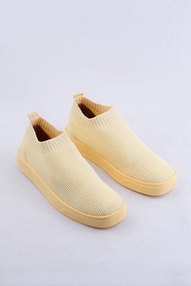 Flora Sarı Triko Günlük Kadın Ayakkabı