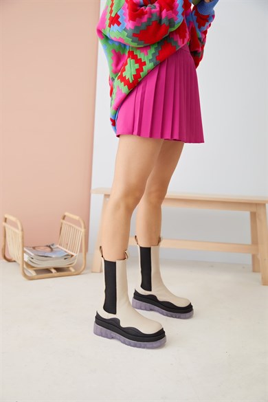 Gloria Bej Renkli Taban Detaylı Kadın Bot