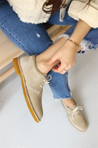Lana Biscuit Suede Leather Women's Casual Shoes