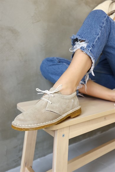 Lana Biscuit Suede Leather Women's Casual Shoes