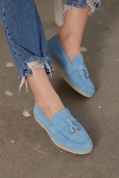 Lou Women's Skay Blue Suede Casuel Shoes