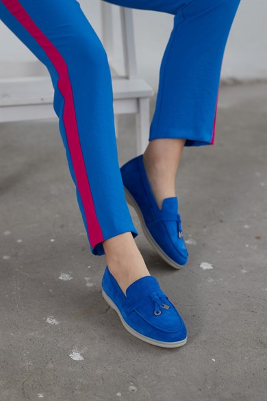 Lou Women's Sax Blue Suede Casuel Shoes