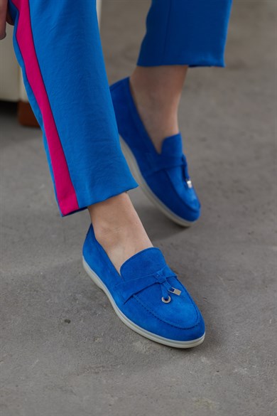 Lou Women's Sax Blue Suede Casuel Shoes