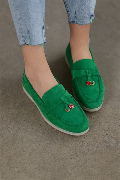 Lou Women's Green Suede Casuel Shoes